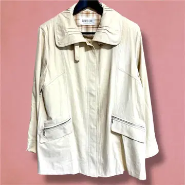 ROSASECLUB 스프링 코트 M 체크 메쉬 베이지 벨트