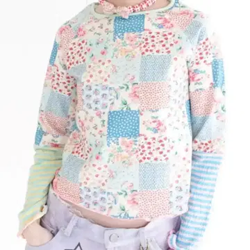 ★fa.er.ie★ppi ppi patchwork long top (brown)★韓国送料込 4차☆[F.E.E.S] ppi ppi patchwork long top (brown)