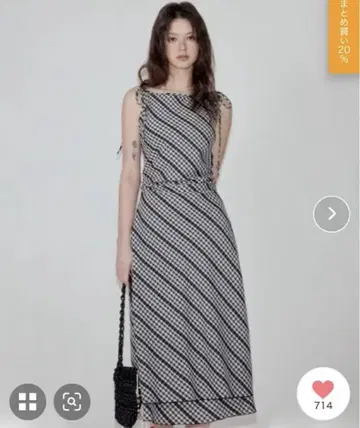 chucila 스트라이프 슬리브리스 롱 원피스 L 사이즈 미사용 새상품