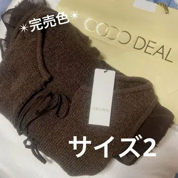 COCODEAL 코코딜 소매 프릴 리본 포함 니트 사이즈 2 즉시 발송
