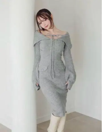 [정품]ANDMARY Noah 리본 니트 드레스