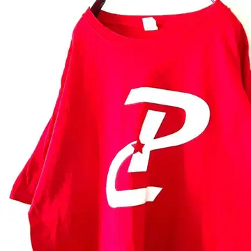 헤인즈 Hanes PC 스태프 STAFF 티셔츠 레드 빨간색 구제 의류