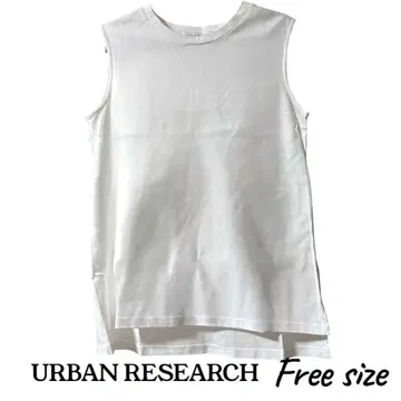 URBAN RESEARCH 화이트 슬리브리스 상의 프리 사이즈