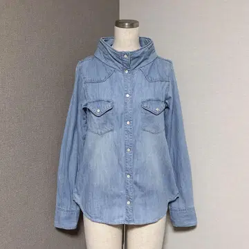 아줄바이마우지 데님 셔츠 워시 가공