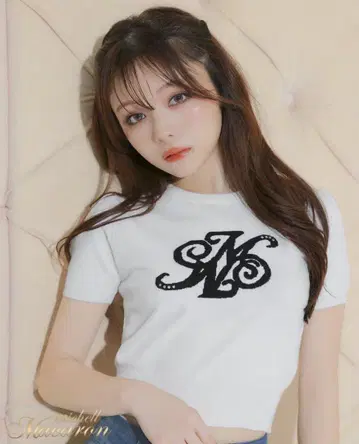 미셸 마카롱 MM 로고 니트 탑