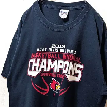 길단 NCAA 루이빌 카디널스 로고 티셔츠 블랙 검정 L 구제 의류