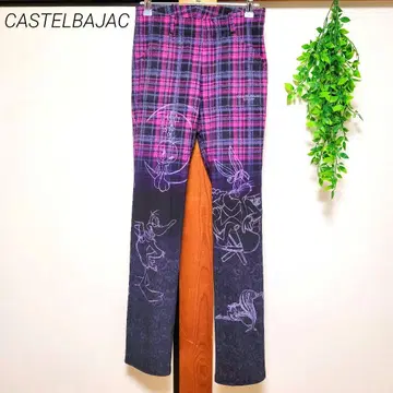까스텔바작 스포츠 티티 체크 무늬 레깅스 팬츠 핑크