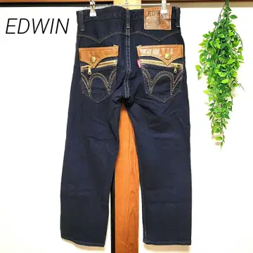 EDWIN 에드윈 404XVS 천연 가죽 포켓 28인치 가죽 플랩