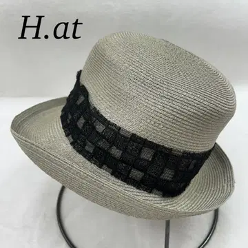 H386 미사용 새상품 H80 밀짚모자 그레이 그린 여성용
