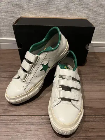 CONVERSE ALL STAR 화이트/그린 벨크로 상태 고품질 26.0