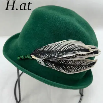 H387 미사용 새상품 H80 펠트 햇 그린 여성용