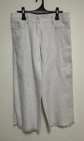 프린지 밑단 와이드 레그 팬츠