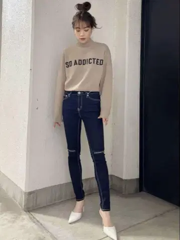 GYDA KNEE ZIP 스키니 데님 팬츠 XS