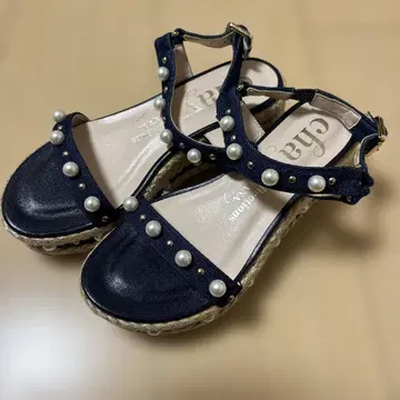 새상품 Chay DIANA 펄 데님 샌들 S