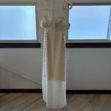 Ray BEAMS 레이빔즈 프린지 뷔스티에 원피스 화이트 새상품급