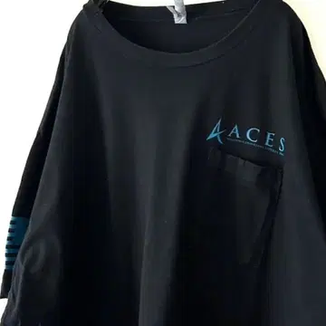 ACES 미국 포켓 로고 티셔츠 블랙 검정 빈티지 의류