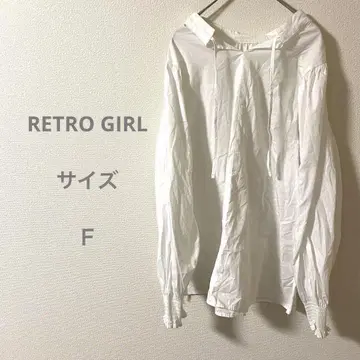 RETRO GIRL 화이트 긴팔 셔츠 산뜻한 성인 여성