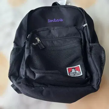 Ben Davis 블랙 백팩 보라색 자수