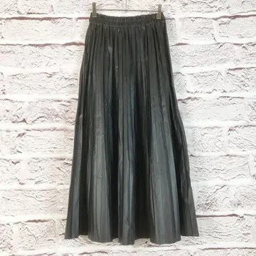 r248 블랙 플리츠 롱 스커트