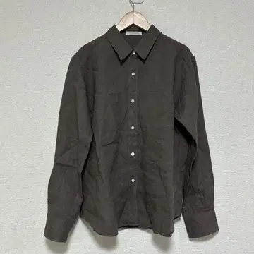 플라주 plage 린넨 100% 긴팔 셔츠 브라운