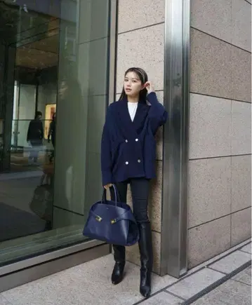 라우베블랑 더블 브레스트 니트 카디건
