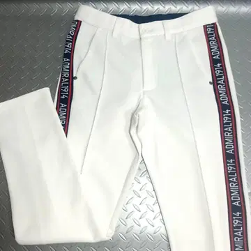 ADMIRAL 어드미럴 종이상자 카노코 로고 테크 크리 팬츠 골프 화이트