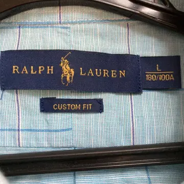 Ralph Lauren 커스텀 핏 긴팔 셔츠 L 스카이블루 체크 무늬