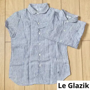 둥근 카라 린넨 셔츠 Le Glazik