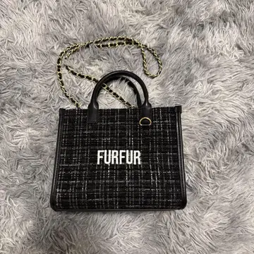 FURFUR 트위드 숄더백 블랙