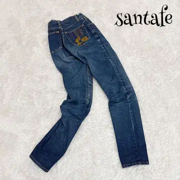 santafe 산타페 포켓 자수 로고 하이 웨스트 데님 팬츠