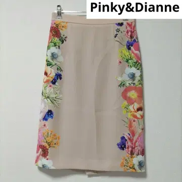 Pinky&Dianne 플라워 가든 스커트 핑크 베이지 무릎 기장