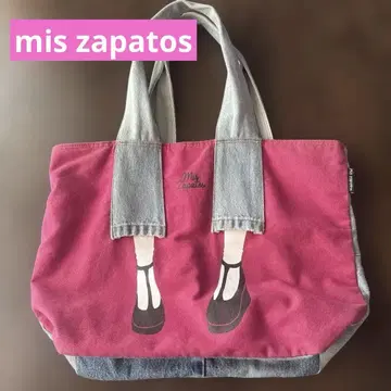 데님 리메이크 토트백 mis zapatos 핑크