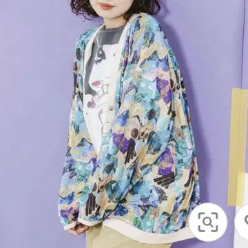 스칼라 올 패턴 가디건 택 포함 미사용 새상품 천체와 바다의 콜라주