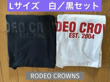 RODEO CROWNS 티셔츠 화이트 블랙 2장 세트 L 사이즈