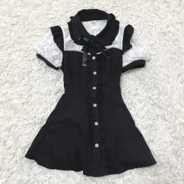 시크릿허니 셋업 반팔 프릴 레이스 펄 리본
