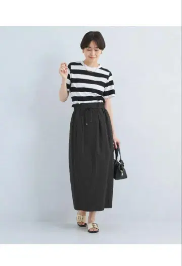 허리 개더 버블 스커트