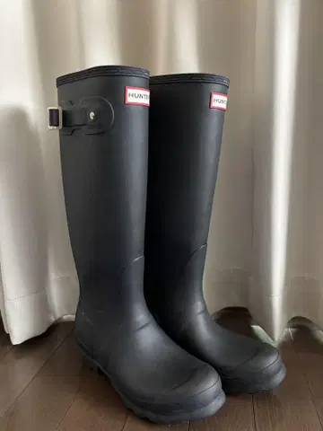 HUNTER 블랙 장화 버클 포함 23.5cm