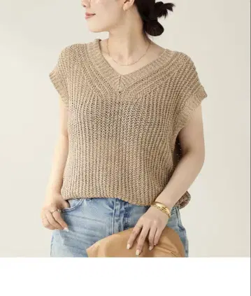 플라주 Plage SILK-LINEN LILY V넥 니트
