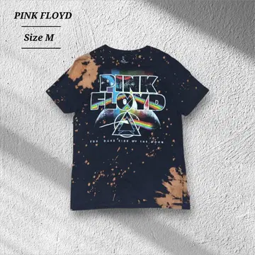 PINKFLOYD 핑크 플로이드 밴드 티셔츠 밴 티 타이다이 블리치 블랙