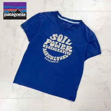 파타고니아 완판템 프린트 티셔츠 반팔 블루 사이즈 S*FD39