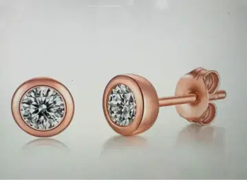 미사용 새상품 0.5ct 귀걸이 모이사나이트 핑크 골드
