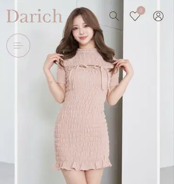 다리치 리본 셔링 미니 원피스