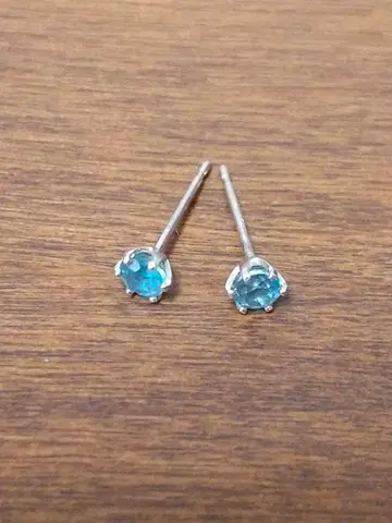 K14WG 아쿠아 마린 귀걸이 3mm