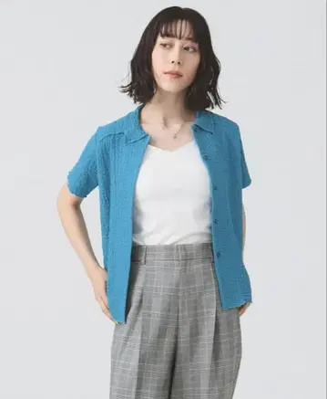 Ray BEAMS 셔링 멜로 셔츠