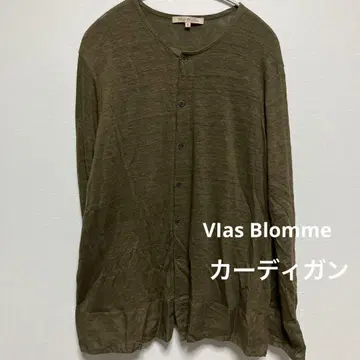 새상품급 VIas Blomme 가디건 카키 심플 린넨 100%