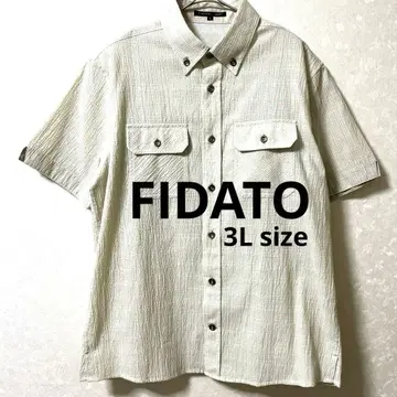 FIDATO 베이지 체크 무늬 반팔 셔츠 48 24A311