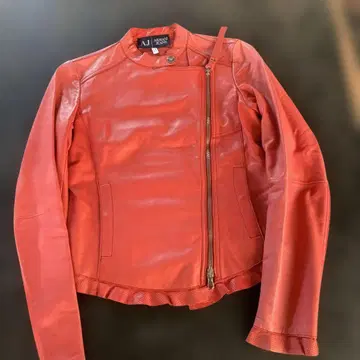Armani Jeans 레드 가죽 자켓 36