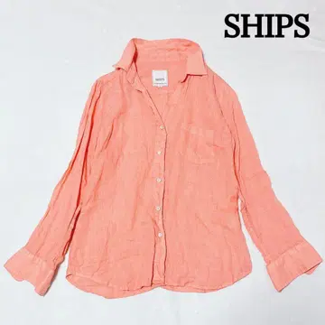 SHIPS 린넨 셔츠 고급 린넨 소재 오렌지 S