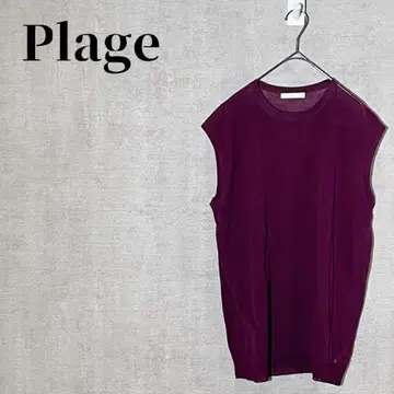 Plage 썸머 니트 베스트 크루넥 풀오버 코튼 혼방 비침