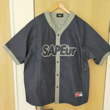 SAPEUR 사풀 데님 베이스볼 셔츠 슈팅 셔츠 2XL